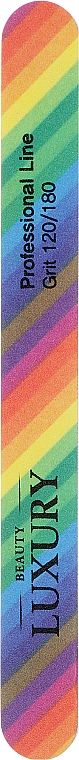 Пилка минеральная для ногтей, цветная, 120/180, MF-13 - Beauty LUXURY