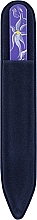 Пилочка стеклянная 95-1352, с ручной росписью, фиолетовая с цветком, 135мм - SPL — фото N2