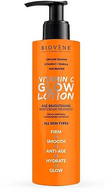 Освітлювальний лосьйон для тіла з вітаміном С - Biovene Vitamin C Glow Lotion Age-Brightening Body Cream Treatment — фото N1