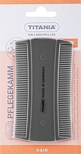 Гребень для волос двухсторонний 10 см, серый - Titania Universal Comb — фото N1