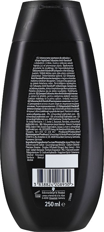 Шампунь для чоловіків "Intensive" з імбиром - Schauma Anti-Dandruff Intensive Shampoo Men — фото N2