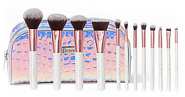 Парфумерія, косметика Набір пензлів для макіяжу, 12 шт. + косметичка - BH Cosmetics Crystal Quartz  Set of 11 Brushes + Bag