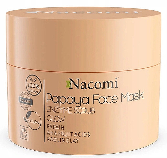 Пилинг-маска на основе белой глины - Nacomi Papaya Face Mask Enzyme Scrub