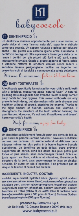Зубна паста для дітей "Яблуко" - Babycoccole Baby Toothpaste Apple Flavour — фото N3