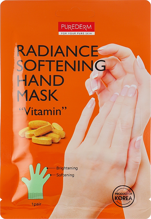 Маска-рукавички для пом'якшення й сяйва рук "Вітамін" - Purederm Radiance Softening Vitamin Hand Mask — фото N1