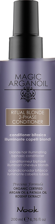 Двухфазный несмываемый кондиционер для волос - Nook Magic Arganoil Ritual Blonde 2-Phase Conditioner — фото N1