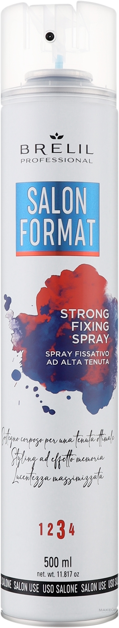 Закрепляющий спрей для волос сильной фиксации - Brelil Professional Salon Format Strong Fixing Spray — фото 500ml