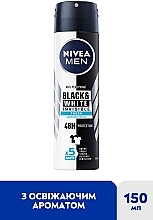 Антиперспірант "Чорне та Біле невидимий: свіжий", спрей - NIVEA MEN Black & White Invisible Fresh Anti-Perspirant — фото N2