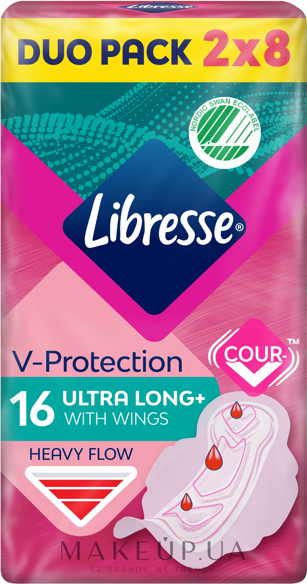 Гігієнічні прокладки Ultra Long з крильцями, подовжені, 16 шт. - Libresse Ultra Thin Super Soft — фото 16шт