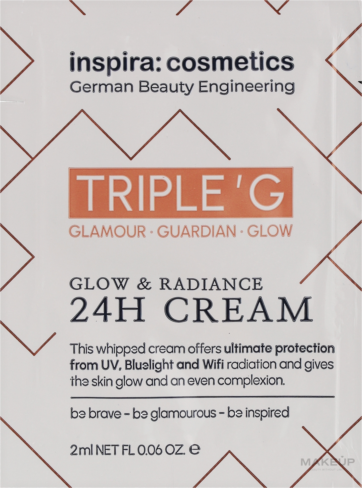 Ревитализирующий крем для сияния кожи - Inspira:cosmetics Triple G Glow & Radiance 24H Cream (пробник) — фото 2ml