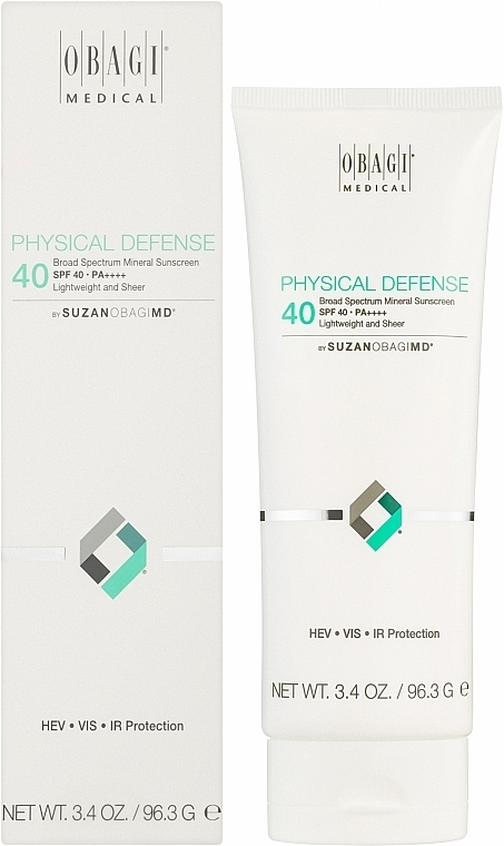 Солнцезащитный крем для лица с SPF 40 - Obagi Medical Suzanogimd Physical Defense Broad Spectrum Mineral Facial Sunscreen SPF 40 — фото N2