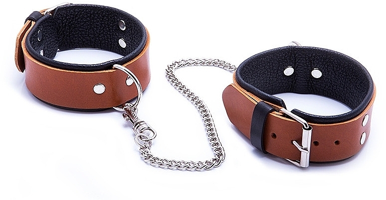 Мужские наручники на ноги, коньяк - Whips Collections — фото N1