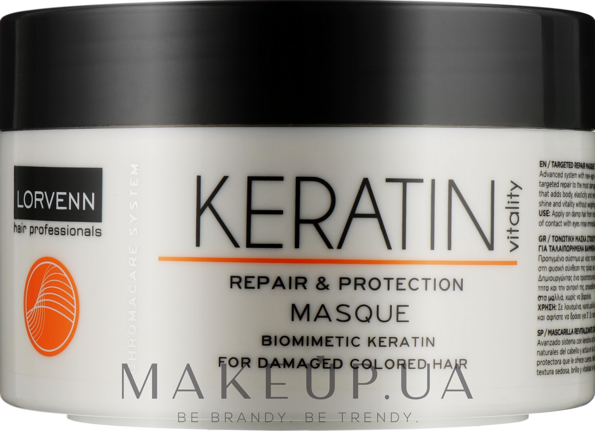 Маска для поврежденных, окрашенных волос - Lorvenn Keratin Vitality Repair & Energy Masque — фото 500ml
