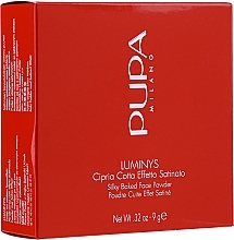 УЦЕНКА Пудра для лица компактная запеченная - Pupa Luminys Silky Baked Face Powder * — фото N3