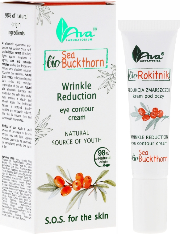 Крем для кожи вокруг глаз против морщин - Ava Laboratorium BIO Sea Buckthorn Wrinkle Reduction Eye Contour Cream