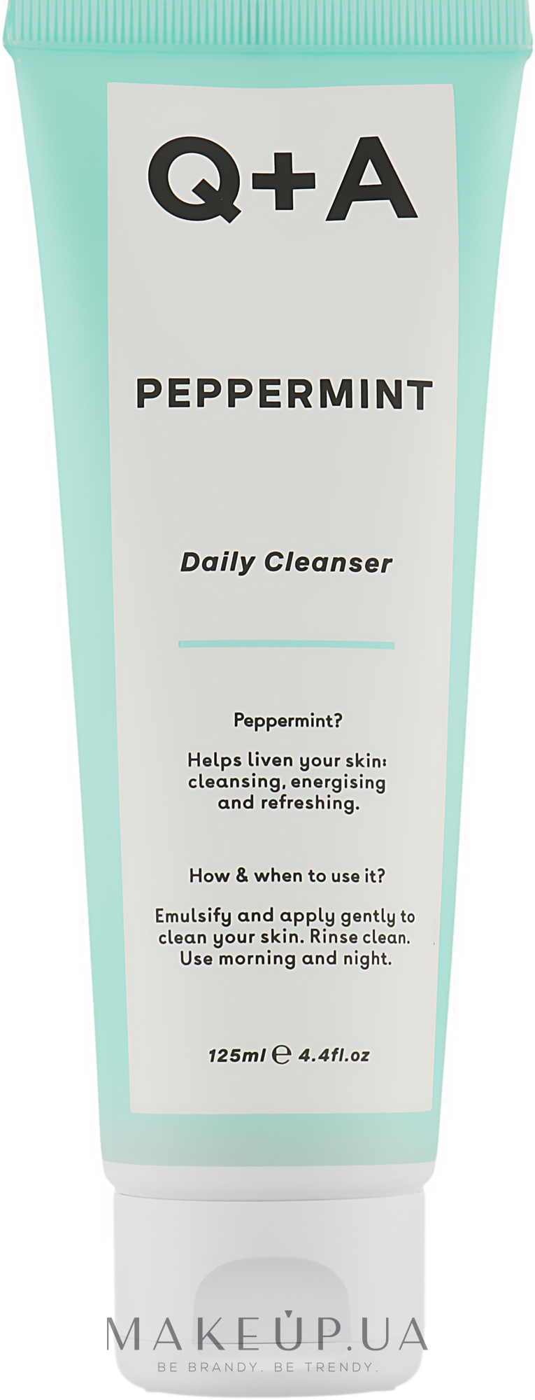 Очищувальний засіб для обличчя з м'ятою - Q+A Peppermint Daily Cleanser — фото 125ml