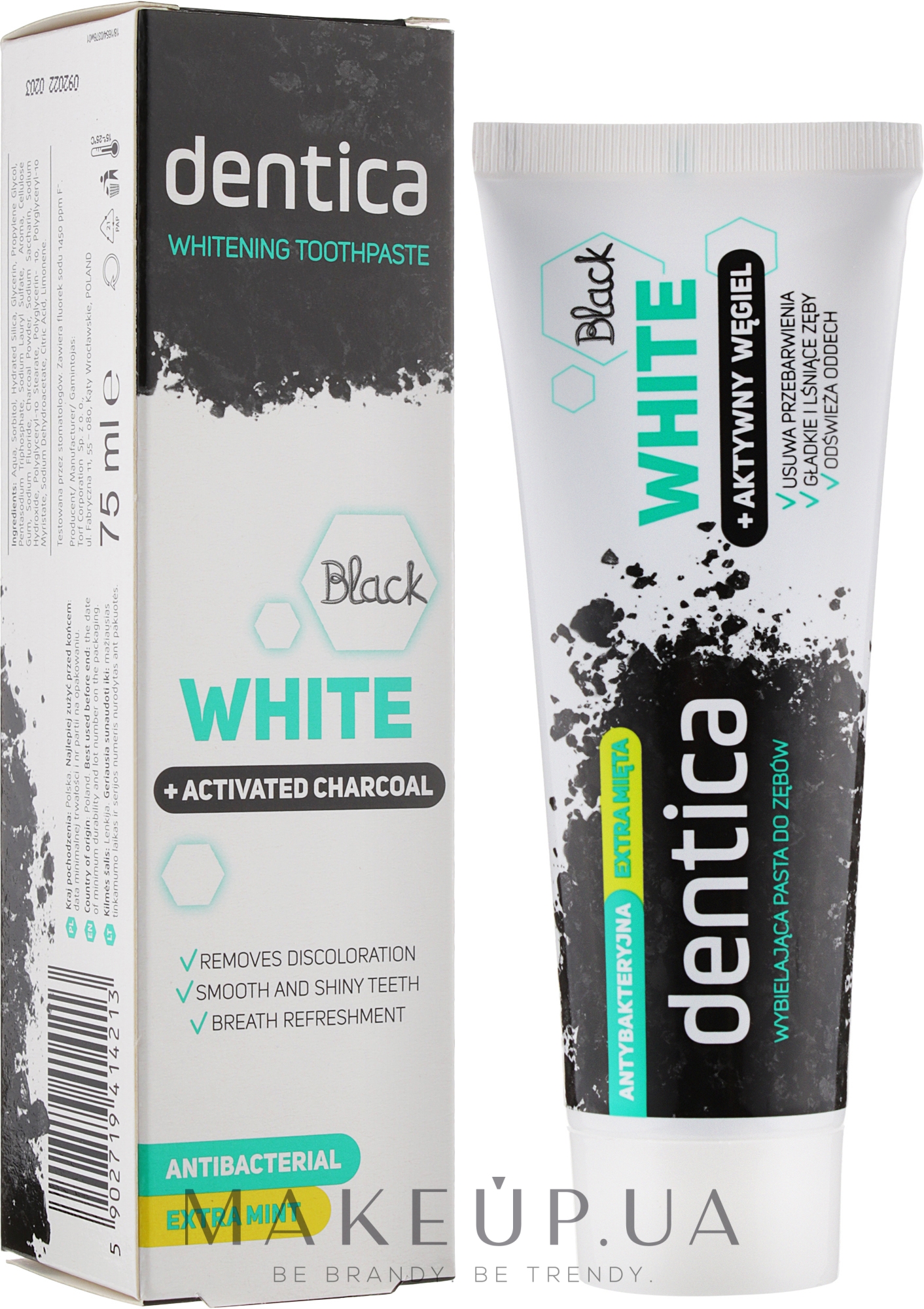 Зубна паста з активованим вугіллям - Dentica Black Toothpaste — фото 75ml