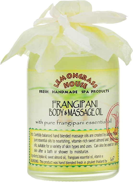 Олія для тіла "Франжипані" - Lemongrass House Frangipani Body & Massage Oil — фото N1