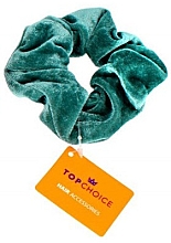Велюрова резинка для волосся, 25808, зелена - Top Choice — фото N1