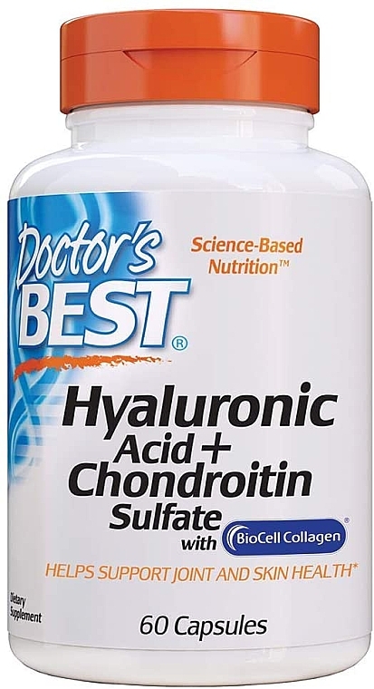 Гиалуроновая кислота с Хондроитин сульфатом и коллагеном - Doctor's Best Hyaluronic Acid with Chondroitin Sulfate Capsules — фото N6