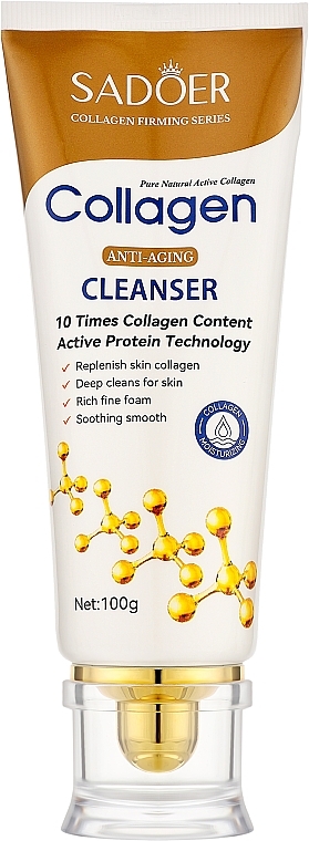 Пенка для умывания с коллагеном - Sadoer Collagen Anti-Aging Cleanser