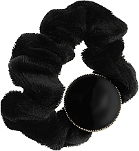 Резинка для волос, Pf-157, черная с украшениями, круг - Puffic Fashion — фото N1