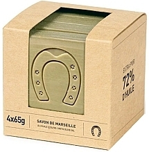 Парфумерія, косметика Набір мила "Оливкове", куб - Fer A Cheval Pure Olive Sliced Cube Marseille (soap/4x65g)