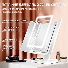 Дзеркало для макіяжу з LED підсвіткою і акумулятором, біле - Aimed Makeup Mirror 360 — фото N5