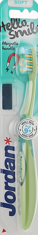 Детская зубная щетка, мягкая, зеленая - Jordan Hello Smile — фото N1