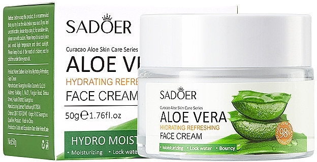 Крем для обличчя з алое вера - Sadoer Aloe Vera Face Cream — фото N1