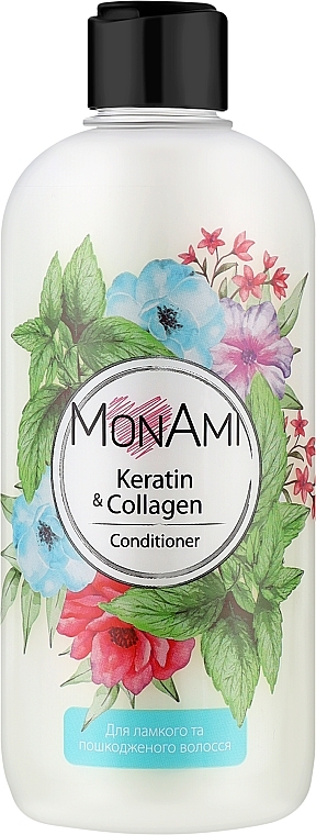 Кондиціонер для ламкого та пошкодженого волосся - MonAmi Keratin & Collagen Conditioner