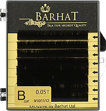 Парфумерія, косметика Накладні вії B 0,05 мм MIX (9-10-11-12 мм), 8 ліній - Barhat Lashes