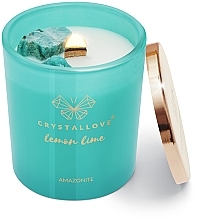 Соєва свічка з амазонітом, лимоном і лаймом - Crystallove Soy Candle with Amazonite Lemon Lime — фото N5