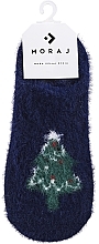 Парфумерія, косметика Шкарпетки жіночі низькі "альпака" з різдвяним мотивом, сині - Moraj