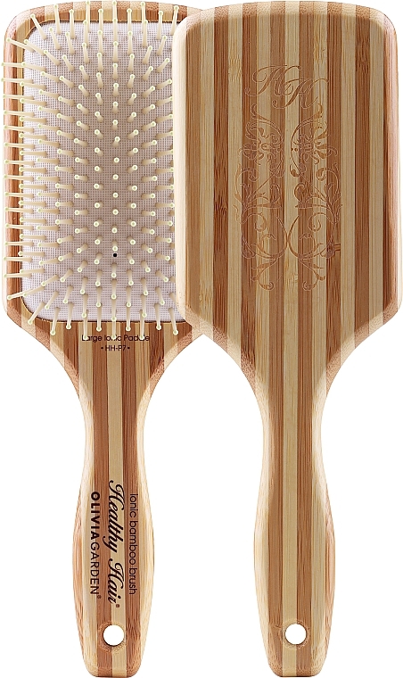 Щетка бамбуковая, прямоугольная - Olivia Garden Healthy Hair Rectangular Epoxy Eco-Friendly Bamboo Brush — фото N1