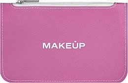 Косметичка плоская, розовая "Autograph" - MAKEUP Cosmetic Bag Flat Pink — фото N1