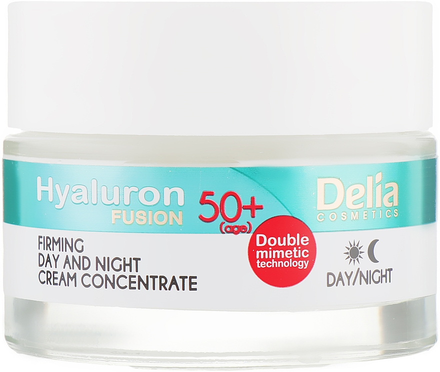 Крем концентрат с эффектом лифтинга 50+ - Delia Hyaluron Fusion Anti-Wrinkle-Lifting Day and Night Cream Concentrate 50+ — фото N2
