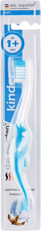 Детская зубная щетка с мягкой щетиной "Kinder", голубая - Das Experten — фото N1