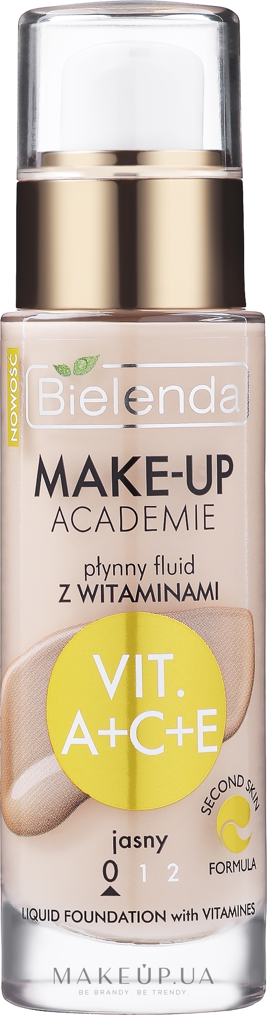 Жидкий тональный флюид с витаминами А + С + Е - Bielenda Make-Up Academie Liquid Foundation With Vitamines — фото 0 - Light