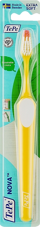 Зубна щітка, екстрам'яка, жовта - TePe Extra Soft Nova — фото N1