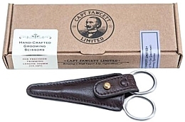 Ножницы для стрижки усов и бороды с кожаным чехлом - Captain Fawcett Grooming Scissors With Leather Pouch — фото N3