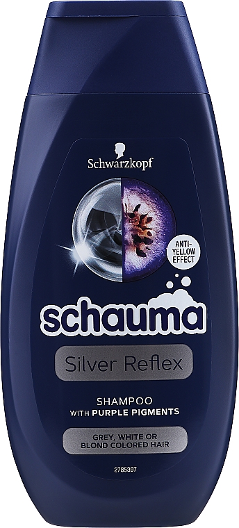 Шампунь для сивого волосся - Schwarzkopf Schauma Silver Reflex Anti-Yellow Shampoo — фото N1