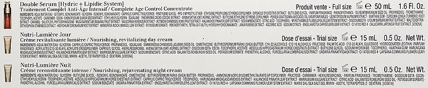 Набір - Clarins Double Serum & Nutri Lumiere Set (f/ser/30ml + n/cr/mini/15ml + d/cr/mini/15ml + bag/1pcs) — фото N3