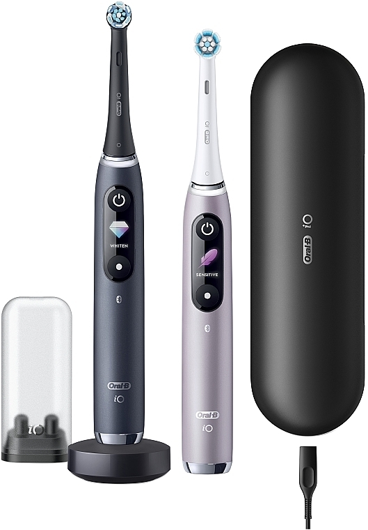 Набор электрических зубных щеток - Oral-B iO Series 9 Duo iOM9d.2J2.2AD 3758 Black Onyx, Rose — фото N3