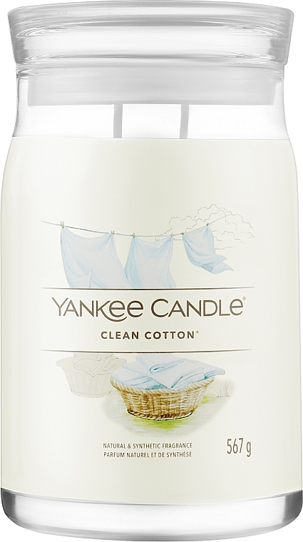 Ароматична свічка в банці "Clean Cotton", 2 ґноти - Yankee Candle Singnature — фото N1