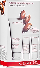 Духи, Парфюмерия, косметика Набор - Clarins Perfect Hydration Body Set (b/lot/200ml + h/cr/30ml + b/scr/30ml)