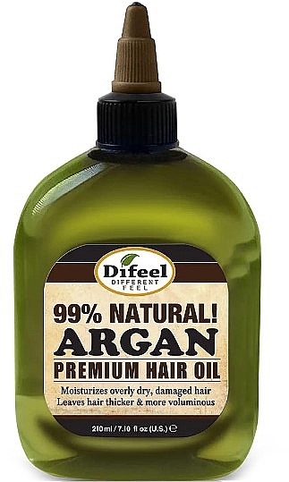 Натуральное аргановое масло для волос - Difeel 99% Natural Argan Premium Hair Oil — фото N1