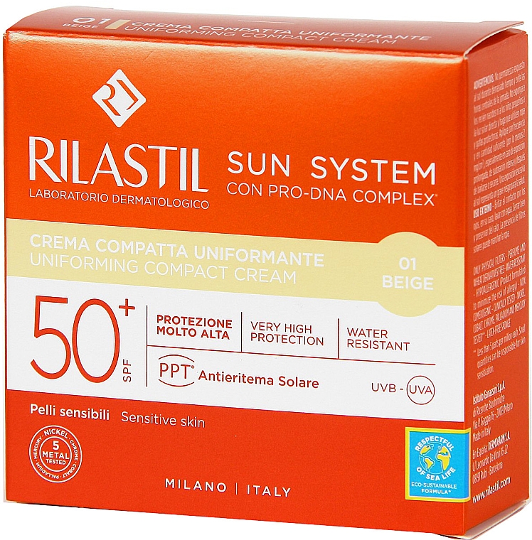 Компактний тональний крем - Rilastil Sun System Uniform Compact Cream SPF50+ — фото N2