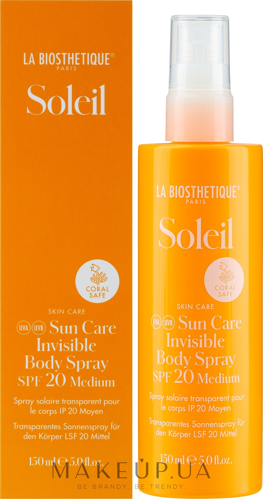 Спрей для тіла для захисту від сонця SPF 20 - La Biosthetique Soleil Sun Care Invisible Body Spray SPF 20 — фото 150ml