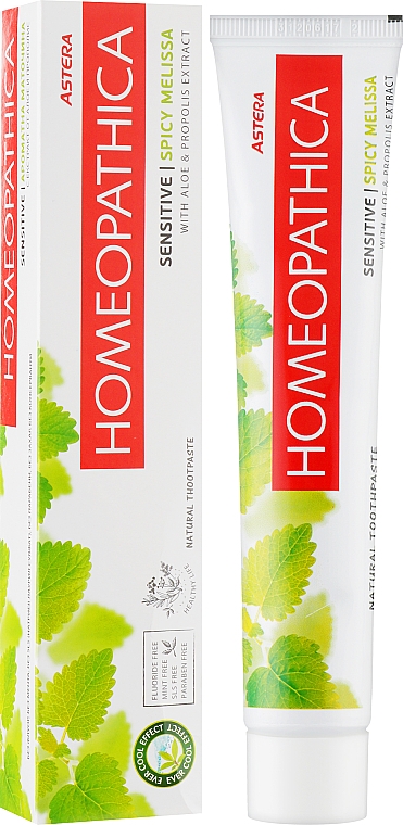 Гомеопатическая зубная паста "Пряная мелисса" - Astera Homeopathica Sensative Spicy Melissa Toothpaste — фото N2